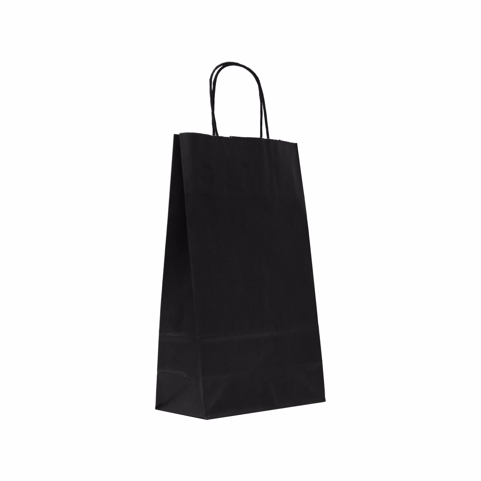 Pungi hartie neagra 18×8.5×30 cm maner rasucit