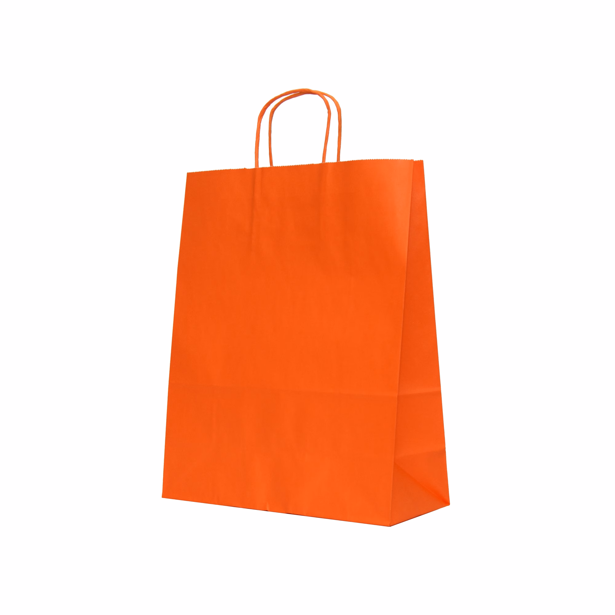 Sacose orange 32x12x41 cm din hartie cu maner rasucit
